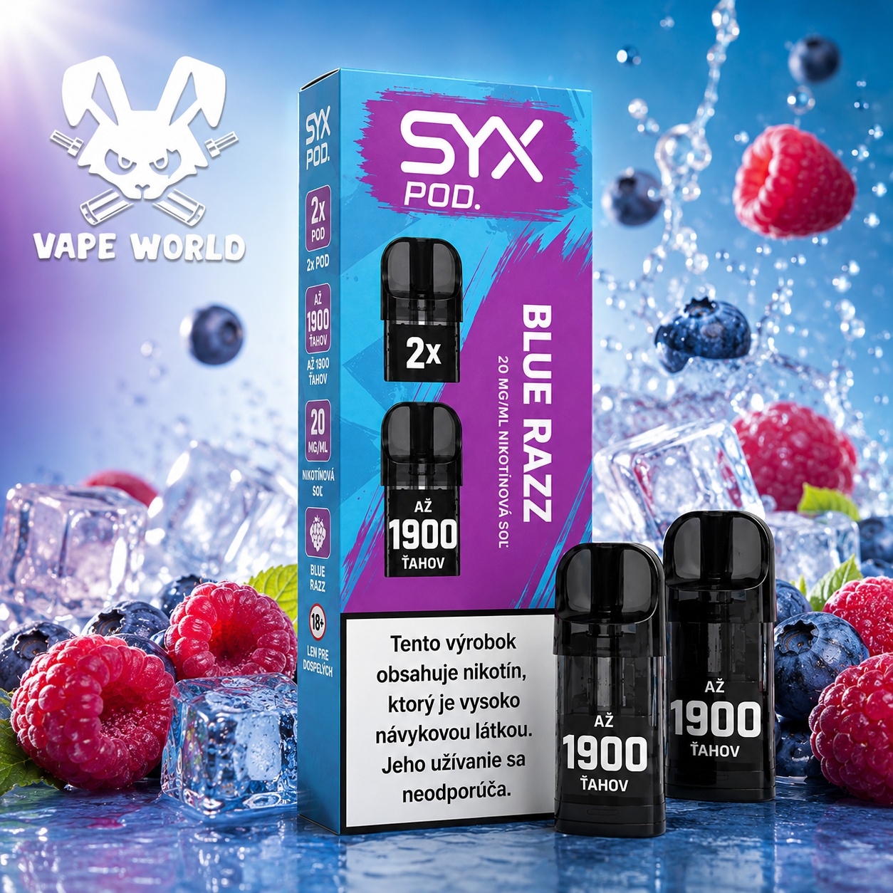 SYX PODY 2X - Blue Razz 20mg