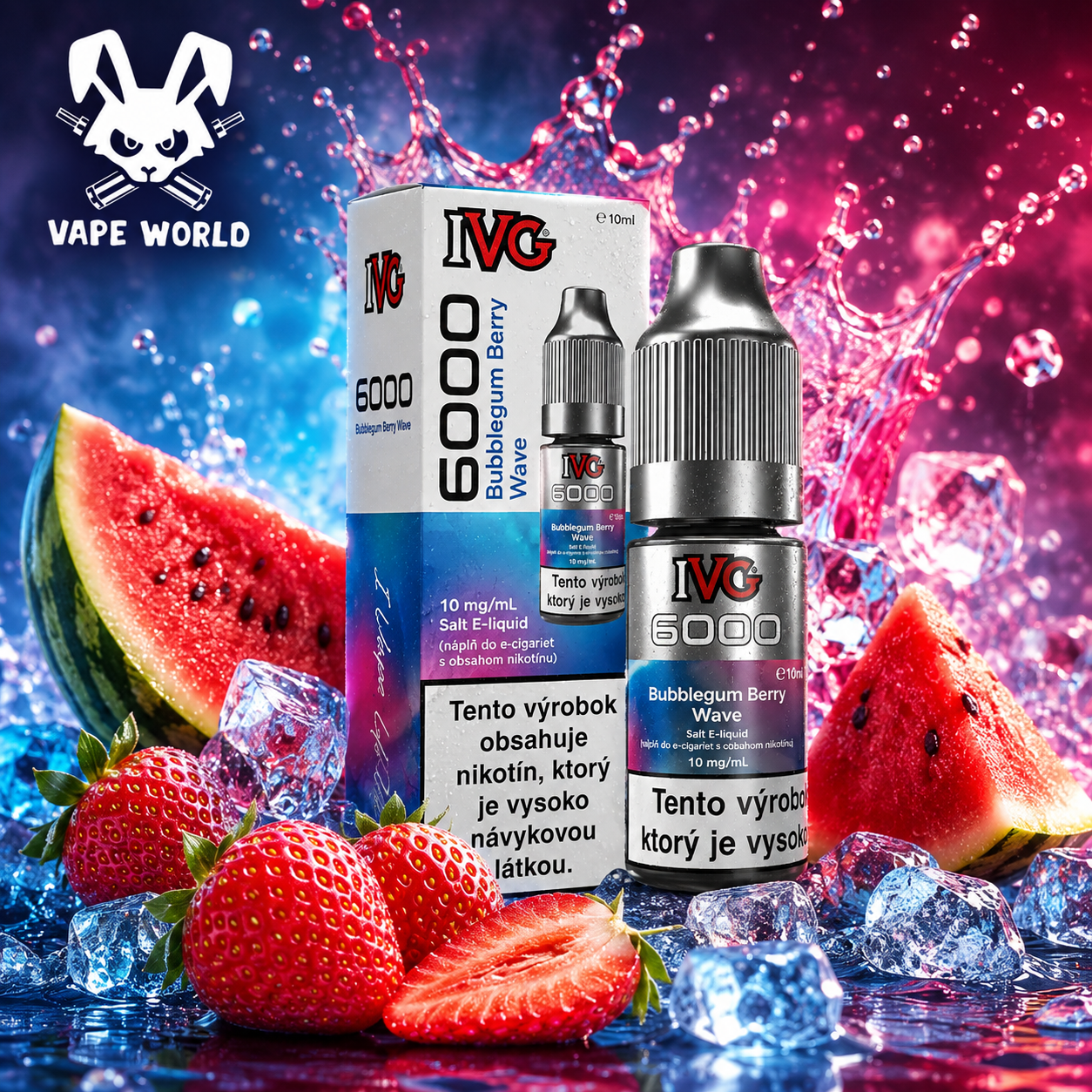 IVG6000 Salt - Bubblegum Berry Wave 10ml (10mg) e-liquid