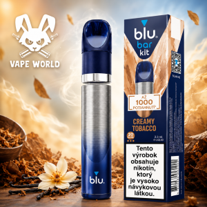 Blu Bar Zariadenie + 1 Predplnený Pod - Creamy Tobacco 20mg
