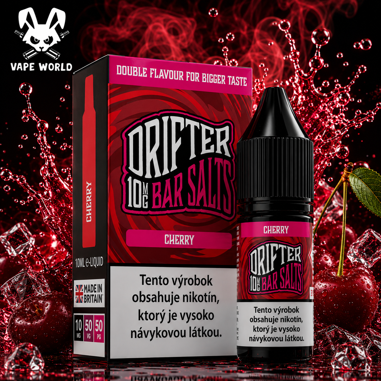 Drifter Bar Salts - Cherry 10ml (10mg) e-liquid