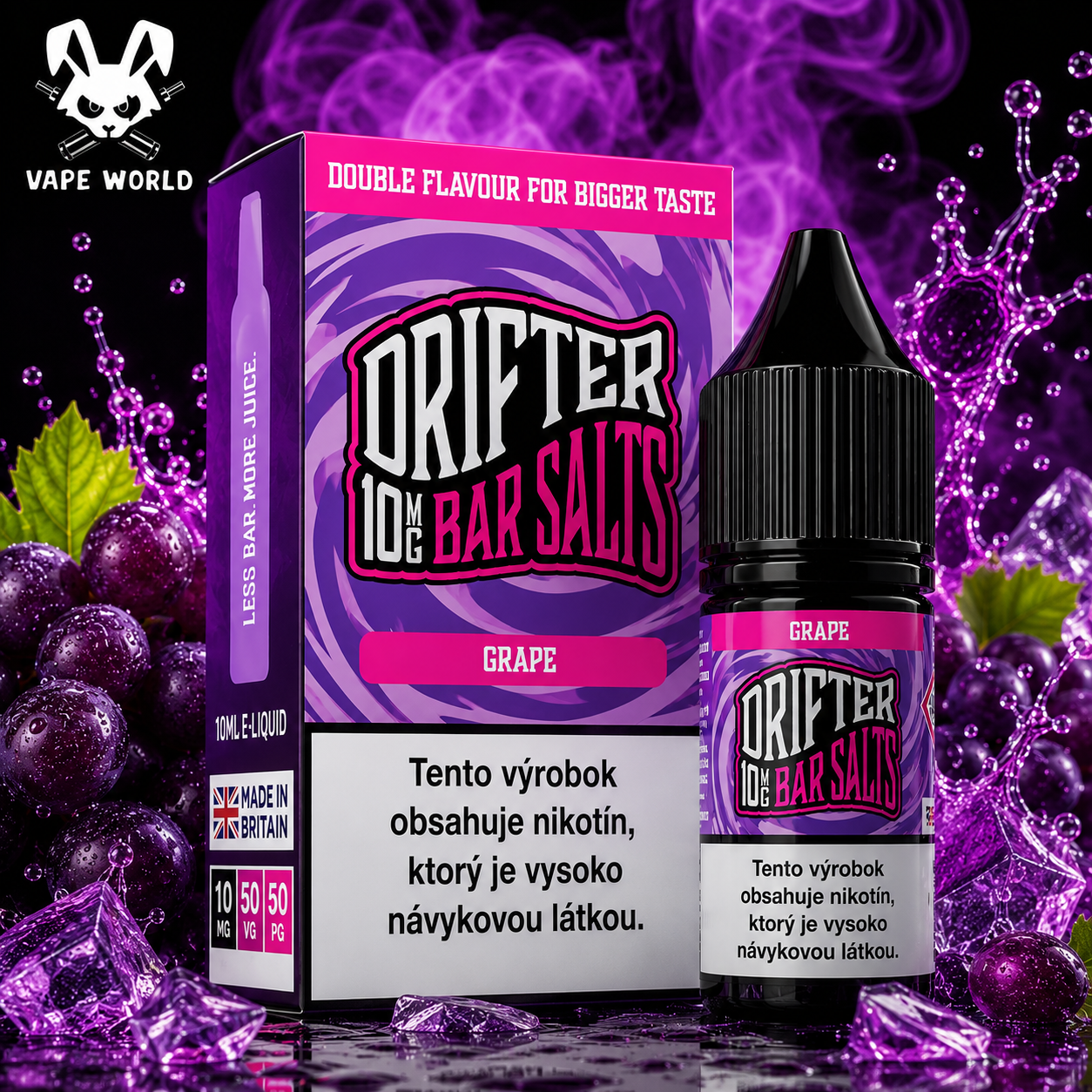 Drifter Bar Salts - Grape 10ml (10mg) e-liquid