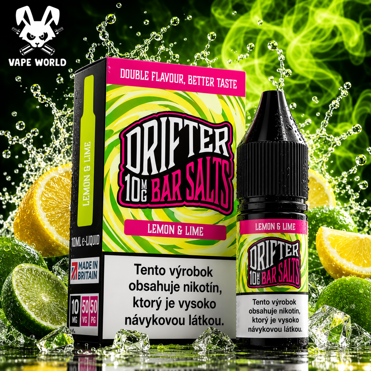 Drifter Bar Salts - Lemon Lime 10ml (10mg) e-liquid
