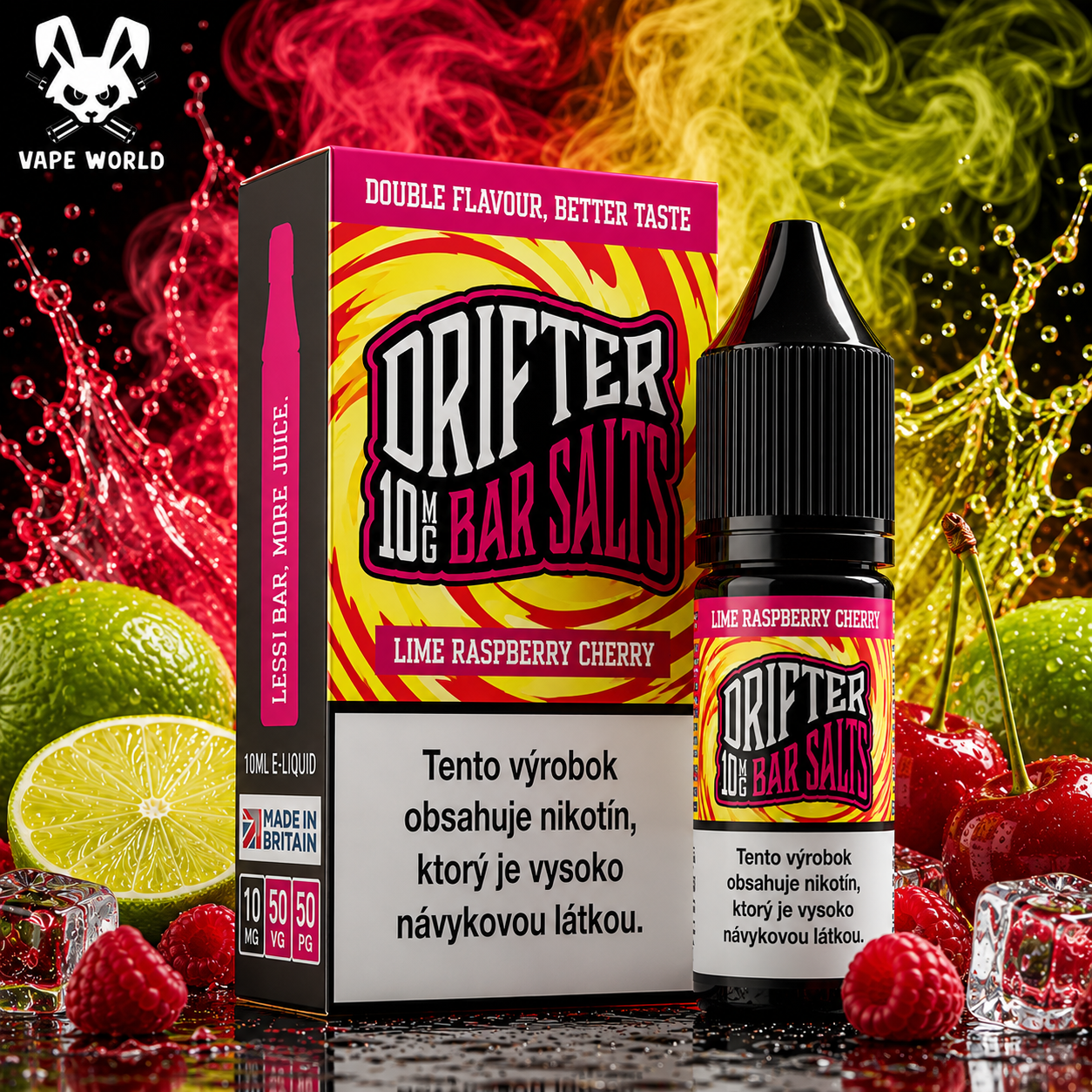 Drifter Bar Salts - Lime Raspberry Cherry 10ml (10mg) e-liquid