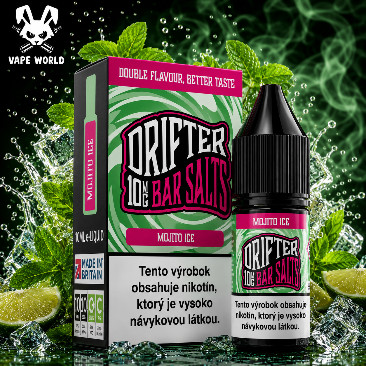 Drifter Bar Salts - Mojito Ice 10ml (10mg) e-liquid