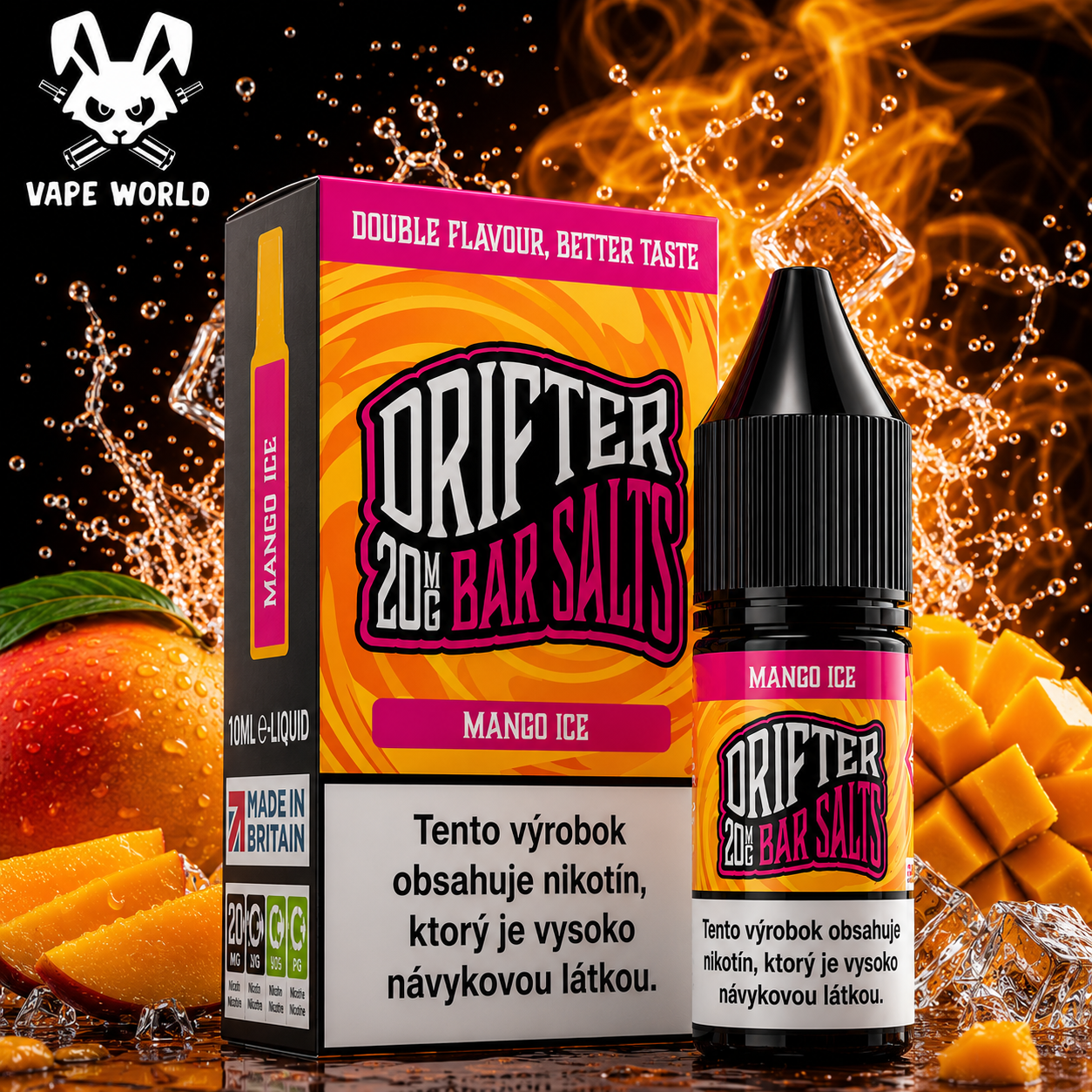Drifter Bar Salts - Mango Ice 10ml (20mg) e-liquid