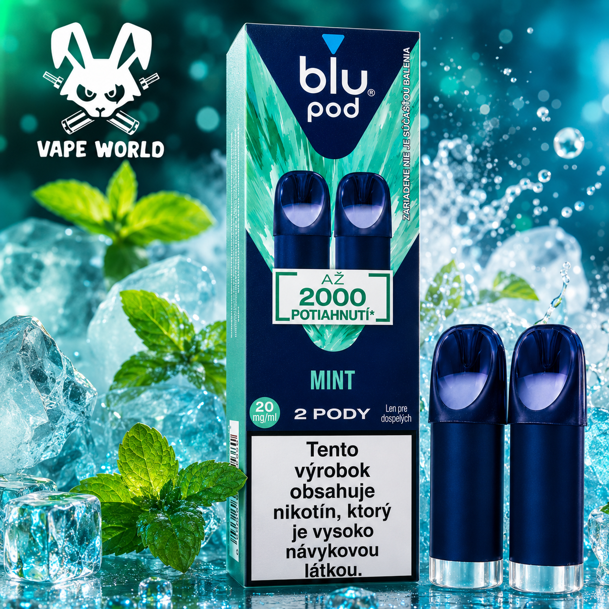 Blu Bar PODY 2X - Mint 20mg