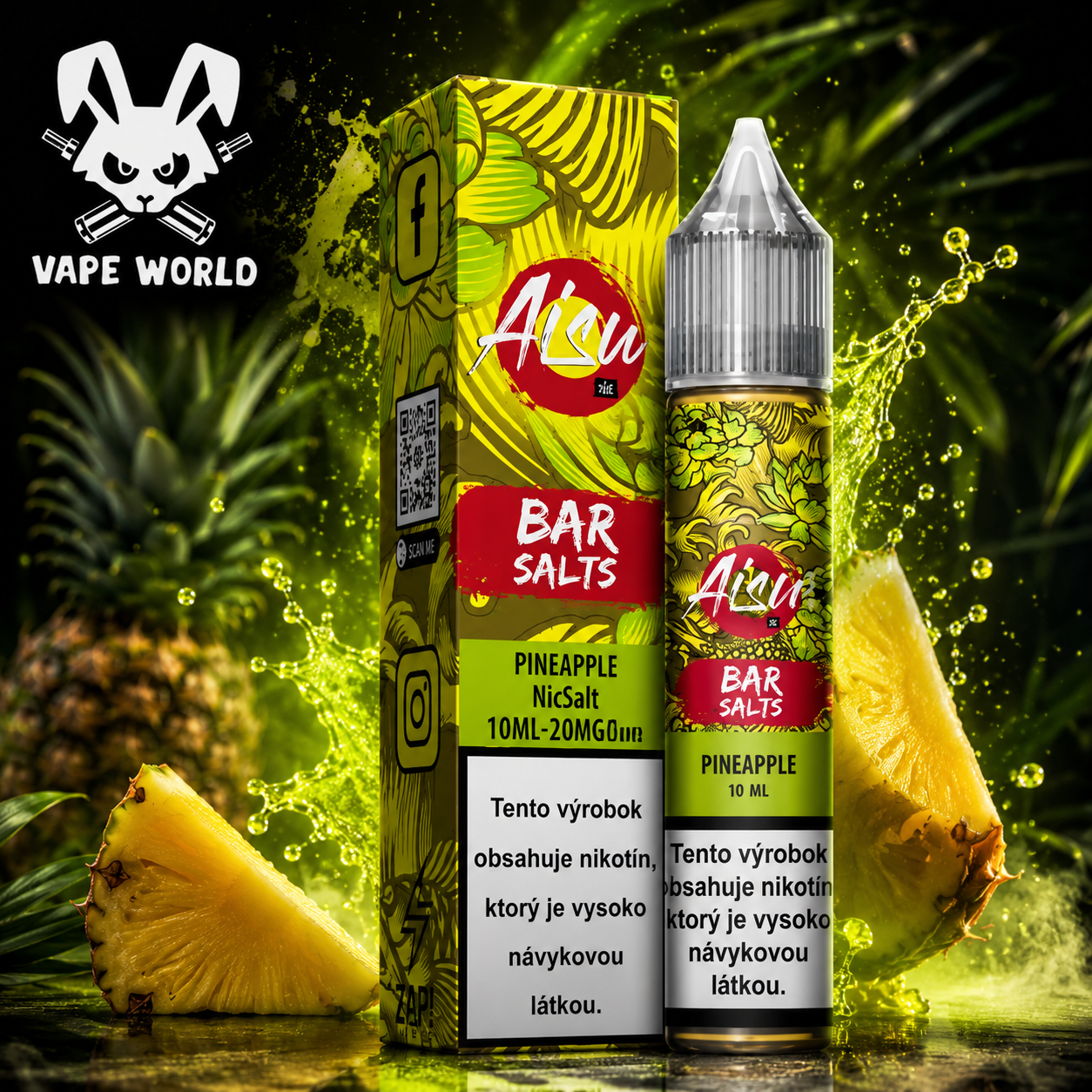 Zap! Aisu Bar Salts - Pineapple 10ml (20mg) e-liquid