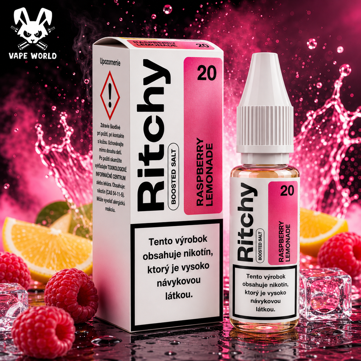 Ritchy Salt Raspberry Lemonade (Malinová limonáda) 10ml - 10mg/20mg – Obrázok 2