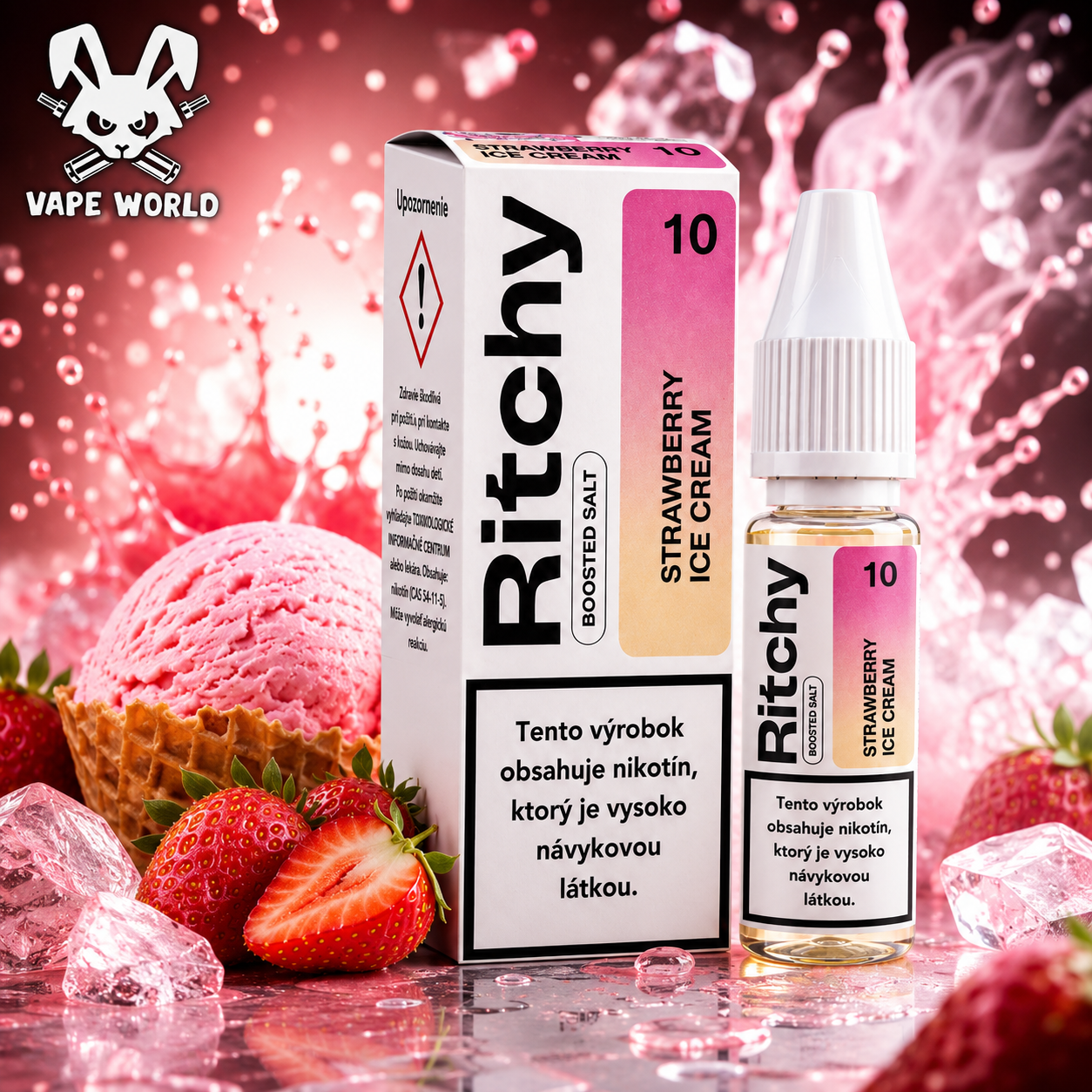 Ritchy Salt Strawberry Ice Cream Mix 10ml - 10/20mg