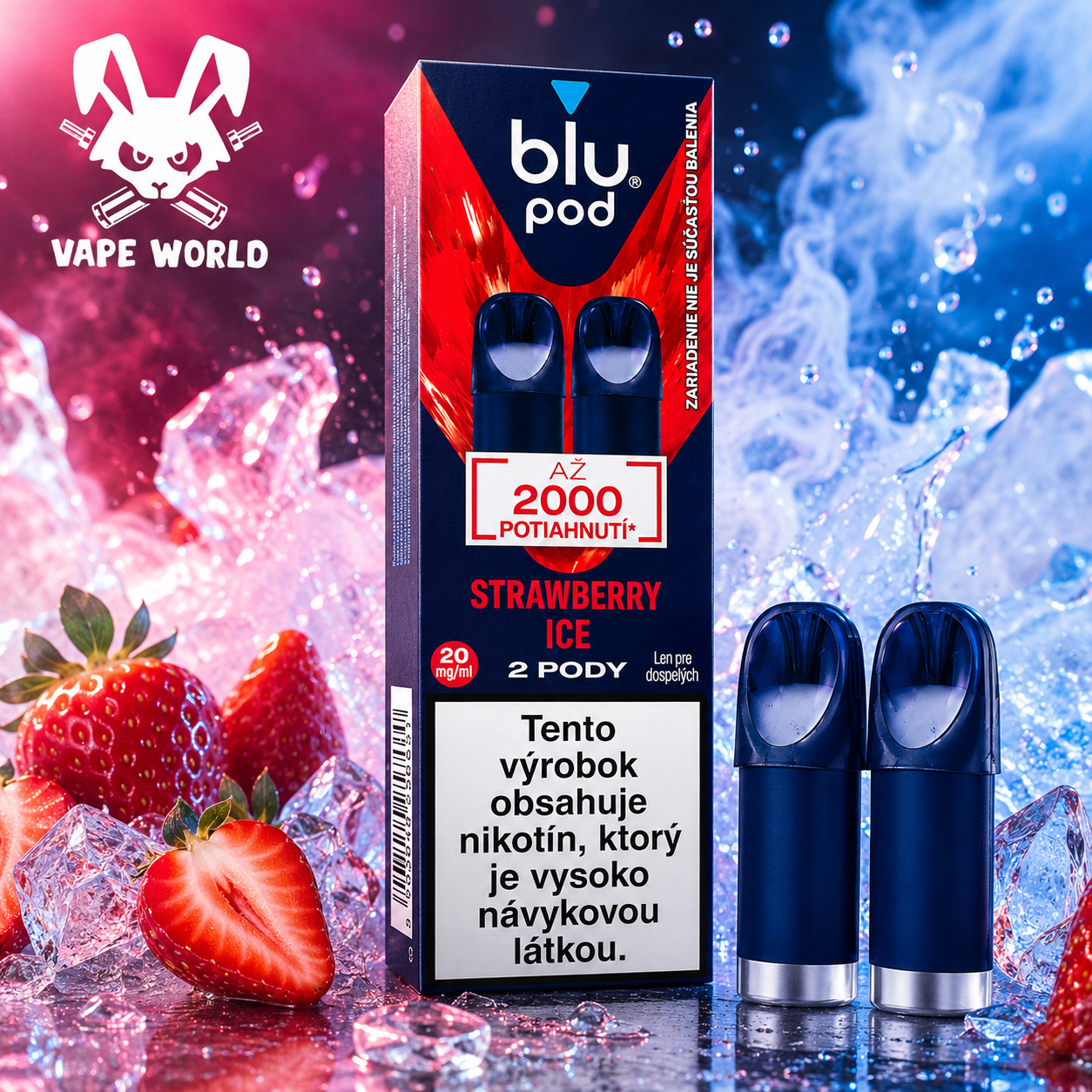 Blu Bar PODY 2X - Strawberry Ice 20mg