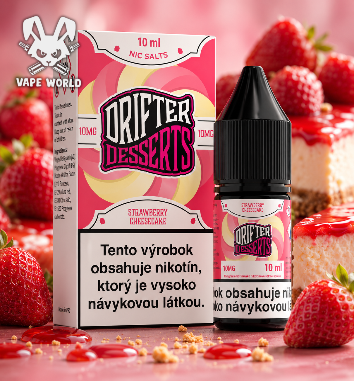 Drifter Desserts Salts - Strawberry Cheesecake 10ml (10mg) e-liquid